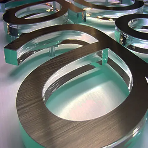 Clear Acrylic Letters with aluminum lamination